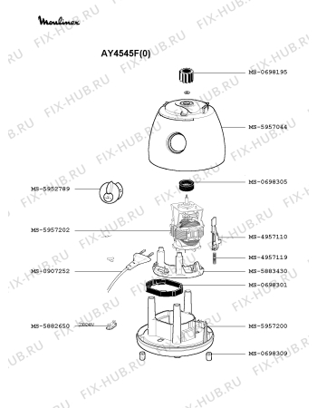 Взрыв-схема блендера (миксера) Moulinex AY4545F(0) - Схема узла FP001369.5P2