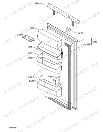 Взрыв-схема холодильника Aeg Electrolux SZ91200-5I - Схема узла Door 003