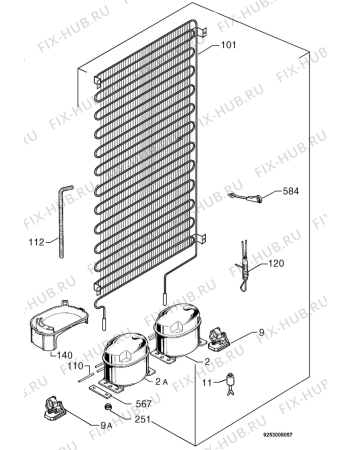 Взрыв-схема холодильника Lloyds 600/504-50128 - Схема узла Cooling system 017