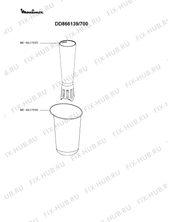 Взрыв-схема блендера (миксера) Moulinex DD866139/700 - Схема узла HP005156.9P3