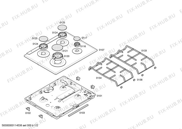 Схема №1 3EPG389N с изображением Решетка для духового шкафа Bosch 00447977