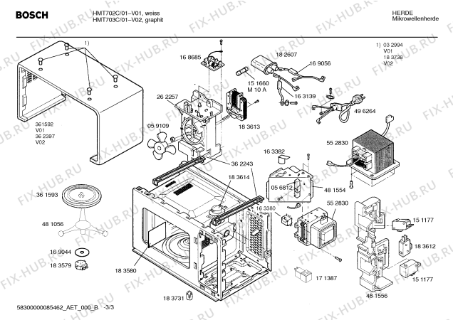 Схема №1 HMT703C с изображением Переключатель для микроволновки Bosch 00183736