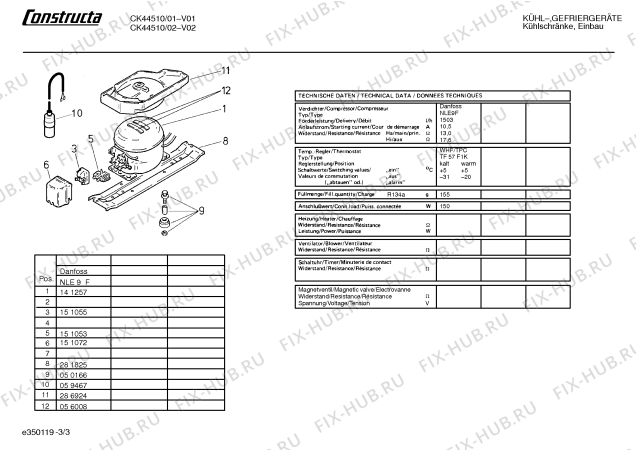 Взрыв-схема холодильника Constructa CK44510 - Схема узла 03