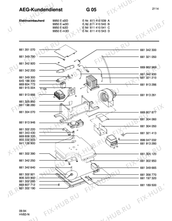 Взрыв-схема плиты (духовки) Aeg COMPETENCE 9950E-M3D - Схема узла Section7