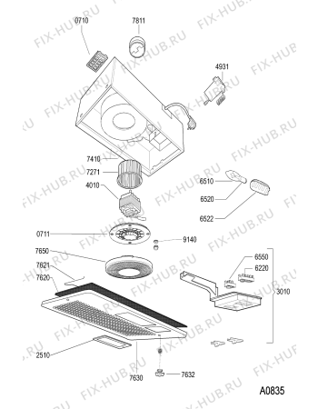 Схема №1 AKG 768 GY с изображением Панель для электровытяжки Whirlpool 481231048086