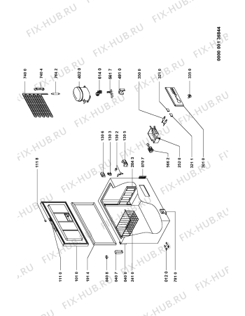 Схема №1 CO 510 N с изображением Корпусная деталь для холодильной камеры Whirlpool 481245228622
