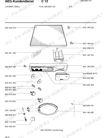 Схема №1 LAVD 500 W с изображением Указатель для стиралки Aeg 8996452615058