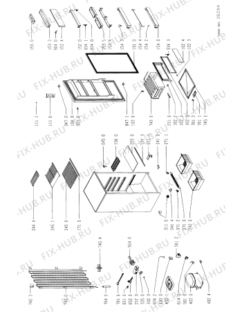 Схема №1 RF 1206/G с изображением Рамка для холодильной камеры Whirlpool 481944099877