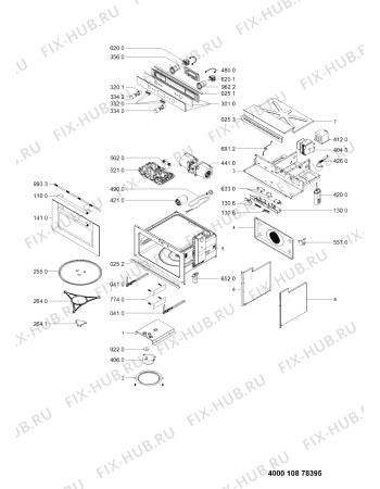 Схема №1 AMW 800/IX с изображением Блок управления для свч печи Whirlpool 481010800076