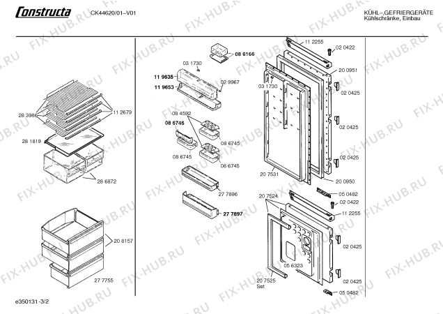 Взрыв-схема холодильника Constructa CK44620 - Схема узла 02