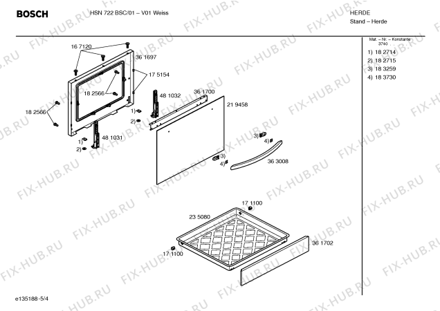 Схема №1 HSN722BSC с изображением Инструкция по эксплуатации для духового шкафа Bosch 00587913