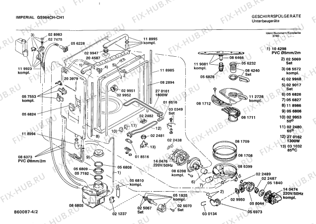 Схема №2 GS964 с изображением Панель для посудомойки Bosch 00272182