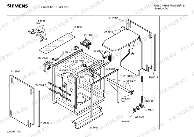 Взрыв-схема посудомоечной машины Siemens SE35293SK Topline - Схема узла 03