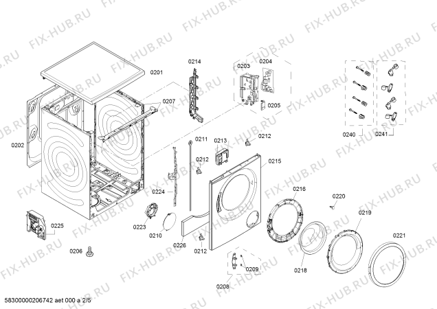 Взрыв-схема стиральной машины Bosch WUP241600W, Serie 4 - Схема узла 02