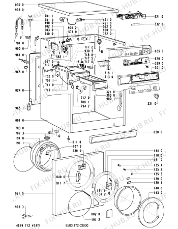 Схема №1 WA 7763/WS-D с изображением Декоративная панель для стиралки Whirlpool 481245212401