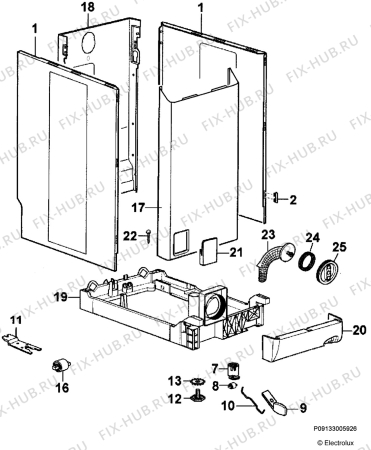 Взрыв-схема стиральной машины Electrolux EWT106510W - Схема узла Housing 001