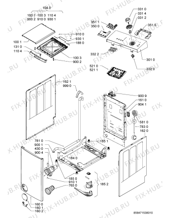 Схема №1 LTE 7155 с изображением Блок управления для стиралки Whirlpool 481075166236