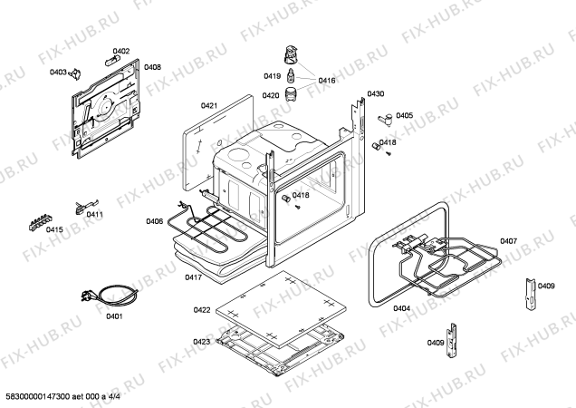 Взрыв-схема плиты (духовки) Bosch HSE421120V - Схема узла 04