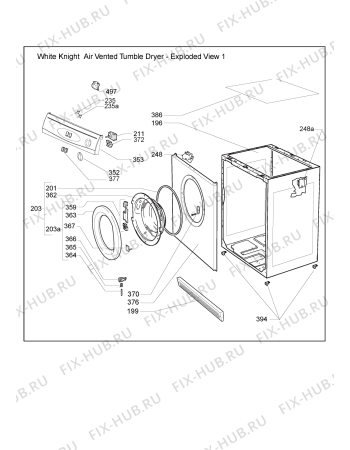 Схема №1 031244A1500A - C44A7 с изображением Обшивка для сушильной машины Whirlpool 482000020998