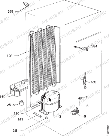 Взрыв-схема холодильника Arthurmartinelux AR2350D - Схема узла Cooling system 017