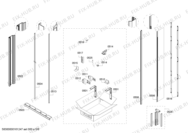Схема холодильника Siemens FI18NP31 - Схема узла 05 Взрыв-схема холодильника Siemens FI18NP31 - Схема узла 05