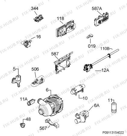 Взрыв-схема посудомоечной машины Rex Electrolux TP893X - Схема узла Electrical equipment 268