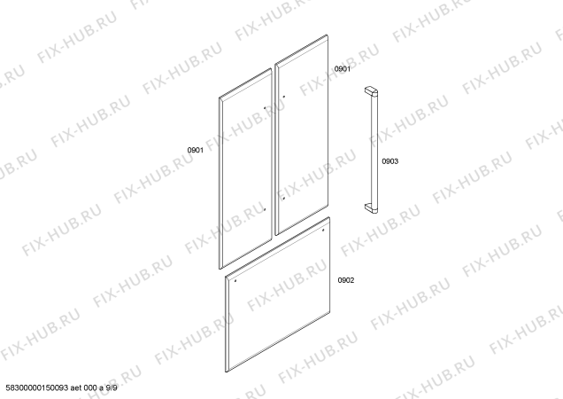Схема №3 T36BT71FS с изображением Внешняя дверь для холодильника Bosch 00248445
