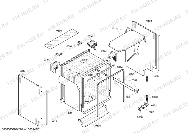 Взрыв-схема посудомоечной машины Bosch SHV55M03EU - Схема узла 03