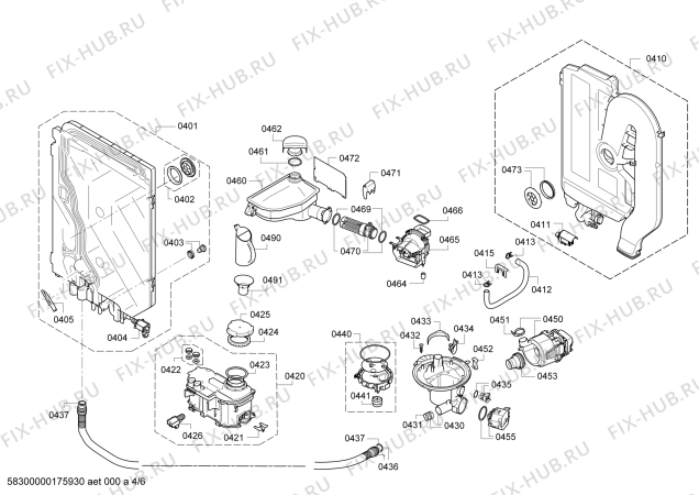 Взрыв-схема посудомоечной машины Bosch SMS69U88EU Active Water Eco² - Схема узла 04