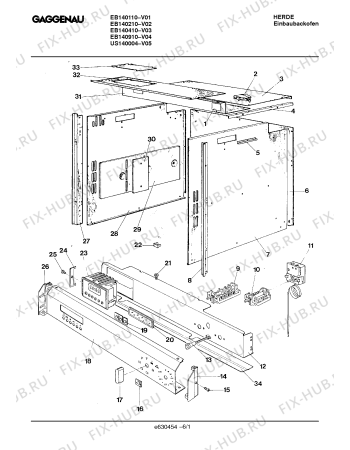 Схема №1 EB140110 с изображением Каталитическая панель для плиты (духовки) Bosch 00291520