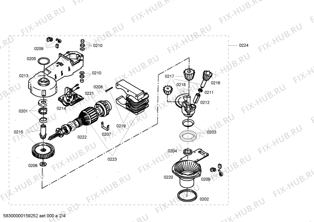Взрыв-схема кухонного комбайна Bosch MUM4835 - Схема узла 02