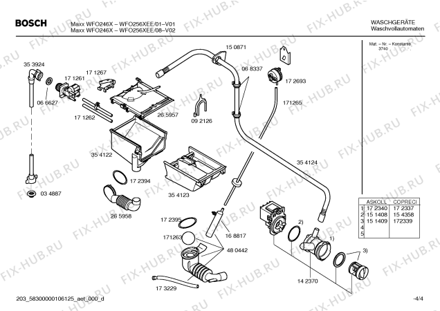 Взрыв-схема стиральной машины Bosch WFO246XEE Maxx WFO246X - Схема узла 04