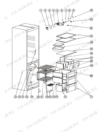 Взрыв-схема холодильника Indesit BH180SLZ (F039208) - Схема узла