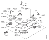 Схема №1 34604G-M с изображением Кран газовый для плиты (духовки) Aeg 3577105111