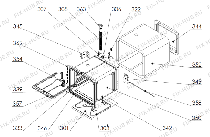 Взрыв-схема вытяжки Upo C210H A42001148 FI   -White FS 50 (172173, A42001148) - Схема узла 03