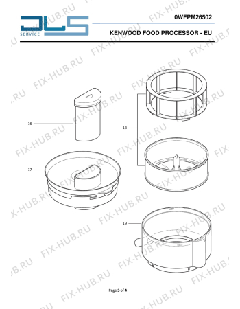 Взрыв-схема кухонного комбайна KENWOOD FPM265 Multipro Compact Food Processor with Centrifugal Juicer - Схема узла 3