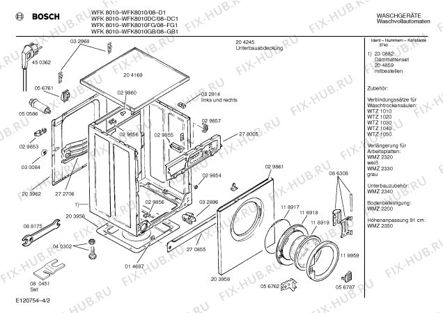 Взрыв-схема стиральной машины Bosch WFK8010 - Схема узла 02