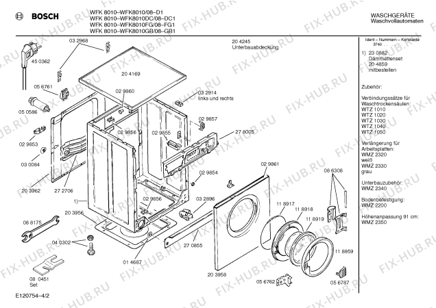 Взрыв-схема стиральной машины Bosch WFK8010DC WFK8010 - Схема узла 02