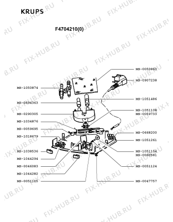 Взрыв-схема кофеварки (кофемашины) Krups F4704210(0) - Схема узла LP001568.1P3