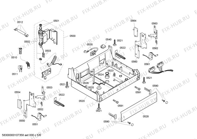 Взрыв-схема посудомоечной машины Bosch SGU67T05TC - Схема узла 05