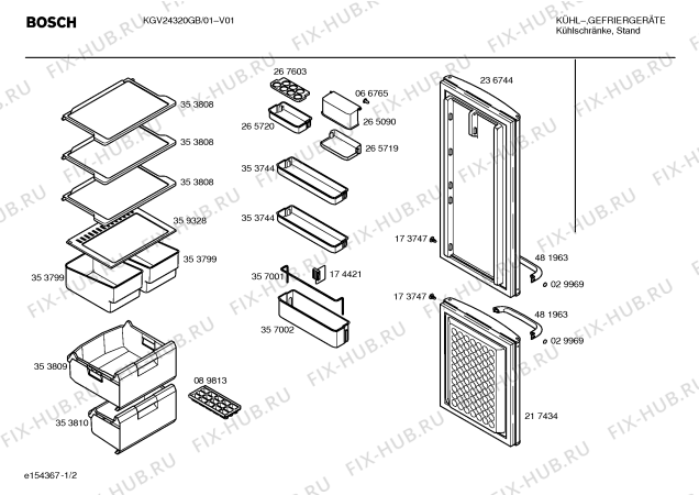 Взрыв-схема холодильника Bosch KGV24320GB - Схема узла 02