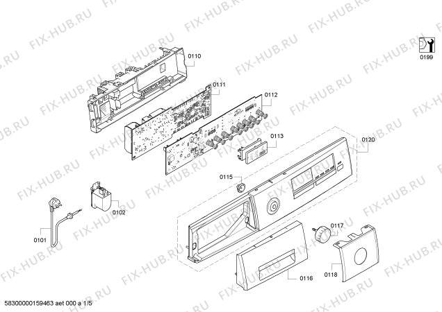 Схема №1 WM14Q420EE IQ 500 с изображением Панель управления для стиралки Siemens 00707829