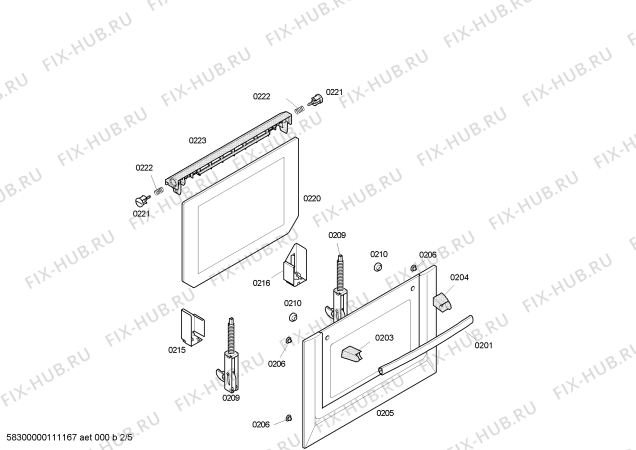 Взрыв-схема плиты (духовки) Bosch HEV41S350 Horno bosch poliv.multif.inox.c/minutero - Схема узла 02