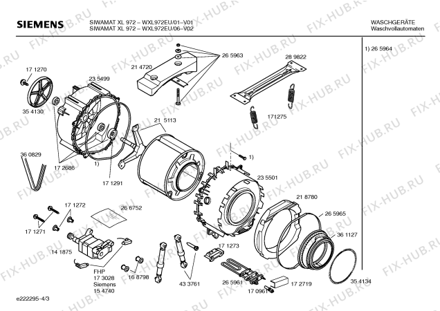 Взрыв-схема стиральной машины Siemens WXL972EU SIWAMAT XL 972 - Схема узла 03