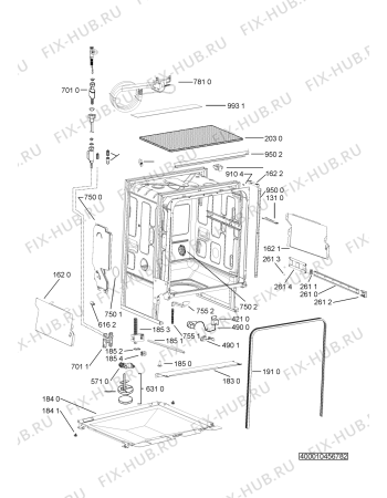 Взрыв-схема посудомоечной машины Bauknecht GSXP 61312 DI A++ - Схема узла