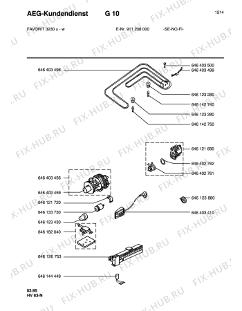 Взрыв-схема посудомоечной машины Aeg FAV3230U-W N - Схема узла Electrical equipment