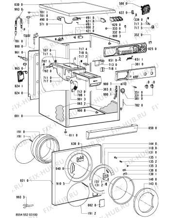 Схема №1 WAS 1400 с изображением Декоративная панель для стиральной машины Whirlpool 481245213875