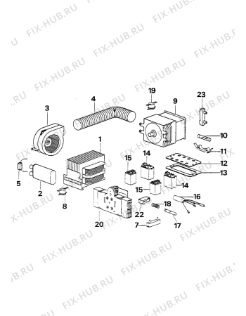 Взрыв-схема плиты (духовки) Electrolux CO1385B1 - Схема узла Microwave equipment