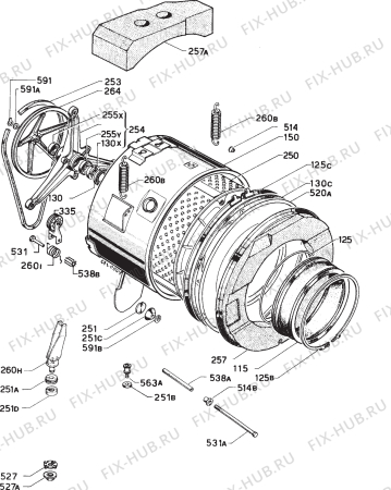 Взрыв-схема стиральной машины Zanussi ZF72.80 - Схема узла Functional parts 267