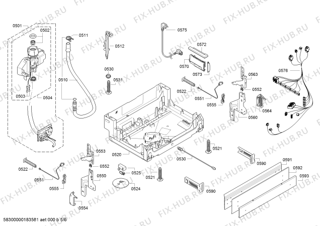 Взрыв-схема посудомоечной машины Bosch SMU69P15EU Platin Edition - Схема узла 05